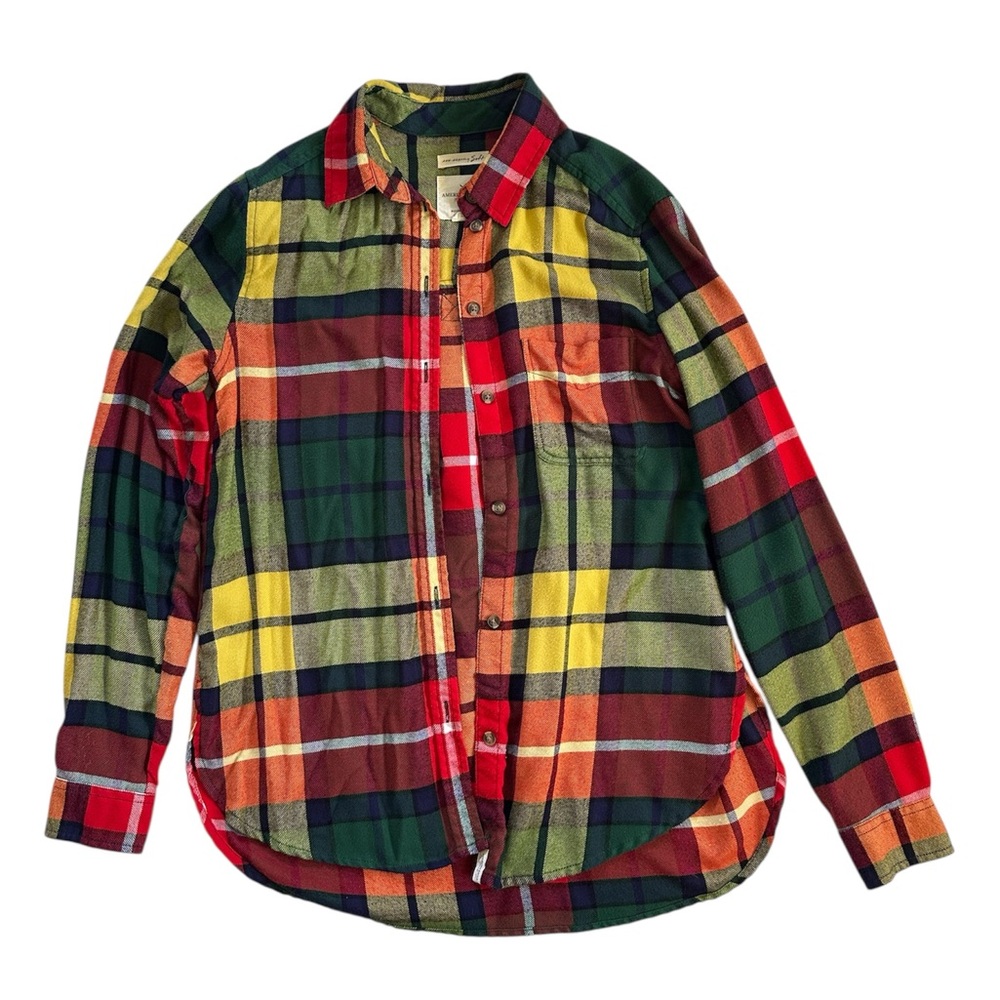 American Eagle Outfitters Colorful Plaid Button Down Shirt